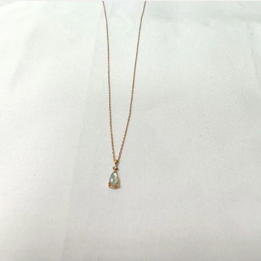 Jouete K10YG ダイヤモンド×オパール ネックレス