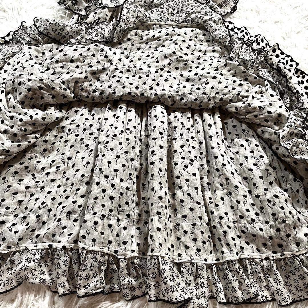 ドルチェアンドガッバーナ　　ドット　ティアード　ワンピース フリル　花柄