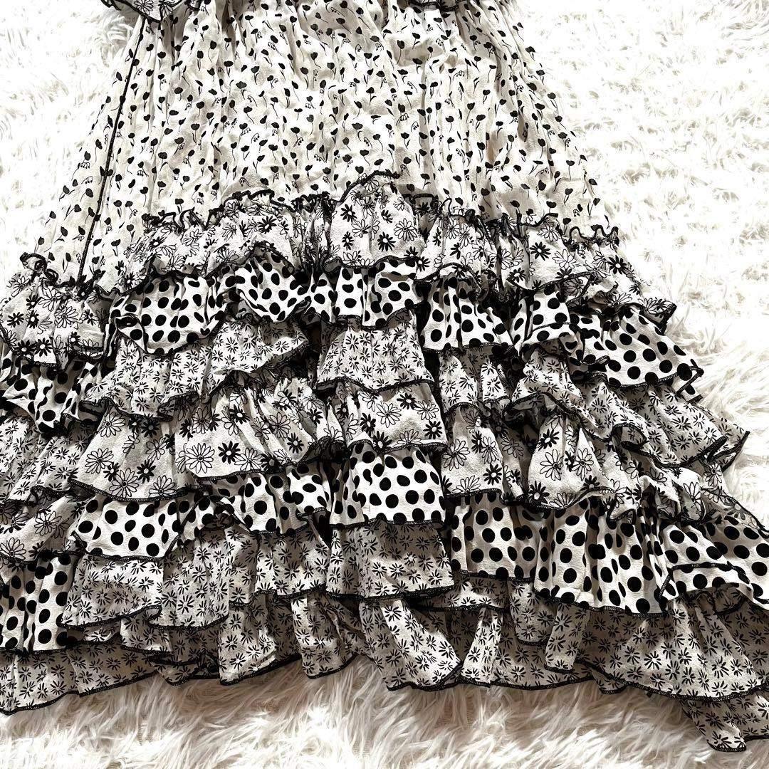ドルチェアンドガッバーナ　　ドット　ティアード　ワンピース フリル　花柄