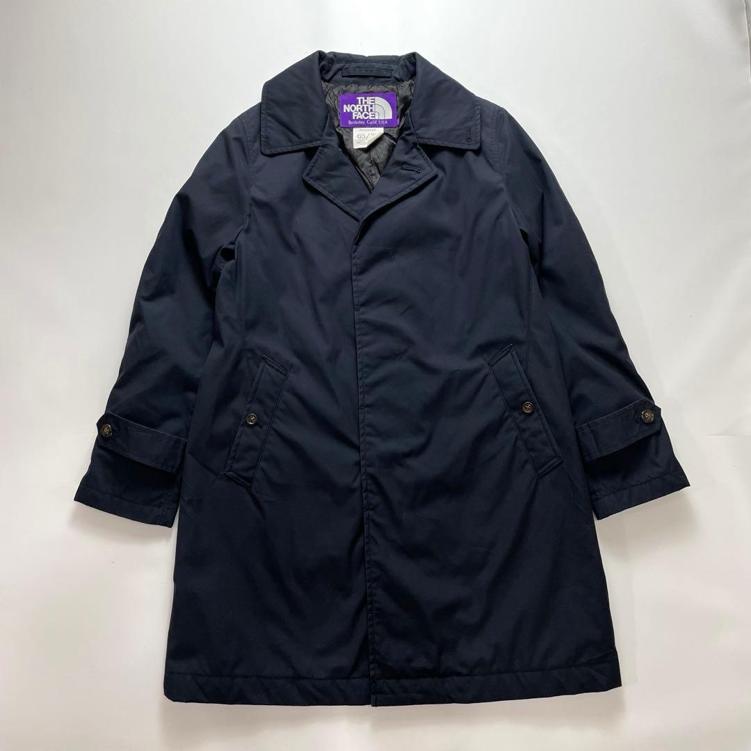 高級感✨ノースフェイス パープルレーベル ステンカラーコート ネイビー M 総柄