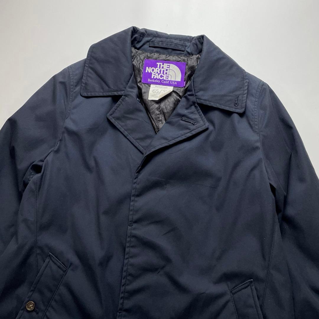 高級感✨ノースフェイス パープルレーベル ステンカラーコート ネイビー M 総柄