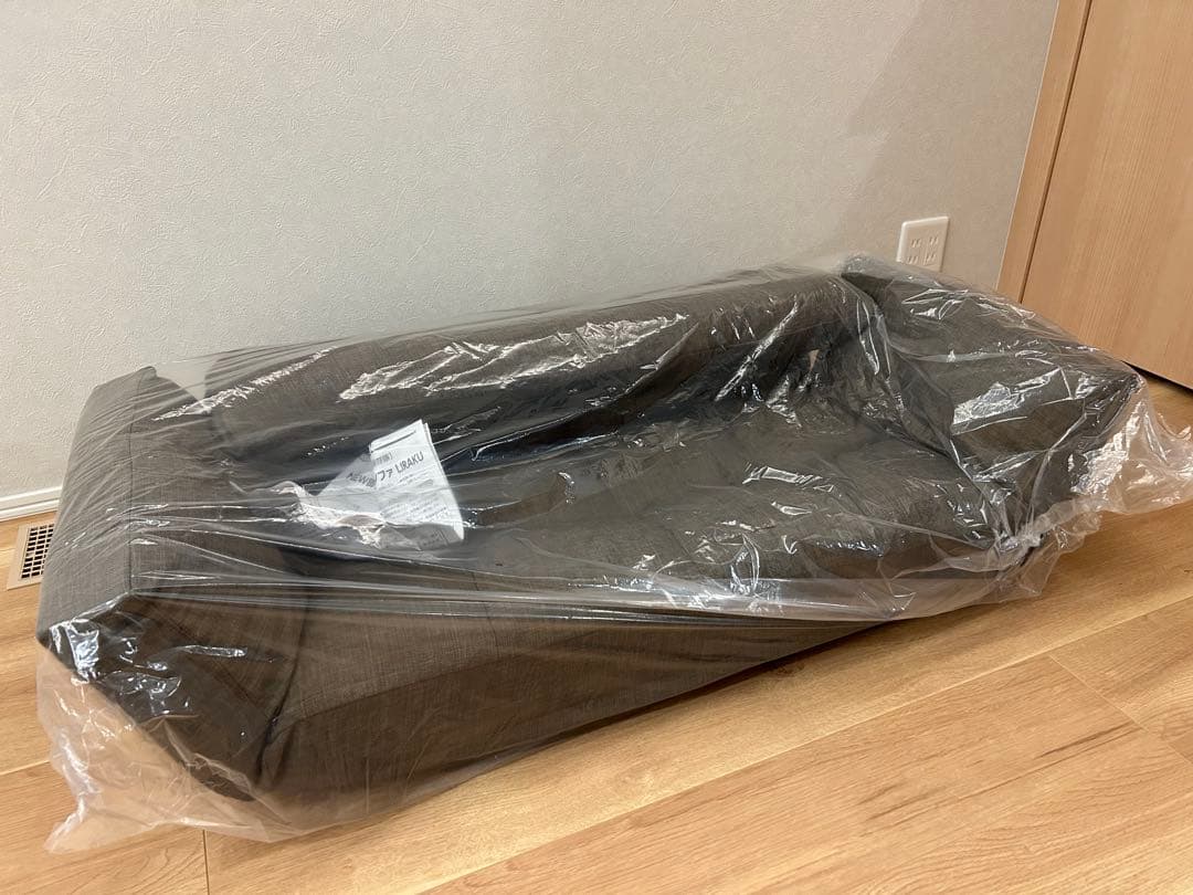 【新品 未使用】ダークブラウン 2人掛けソファ