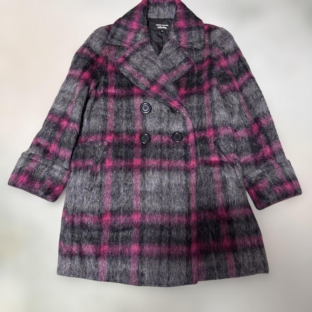 SONIA RYKIEL シャギーコート グレー/ピンク 38