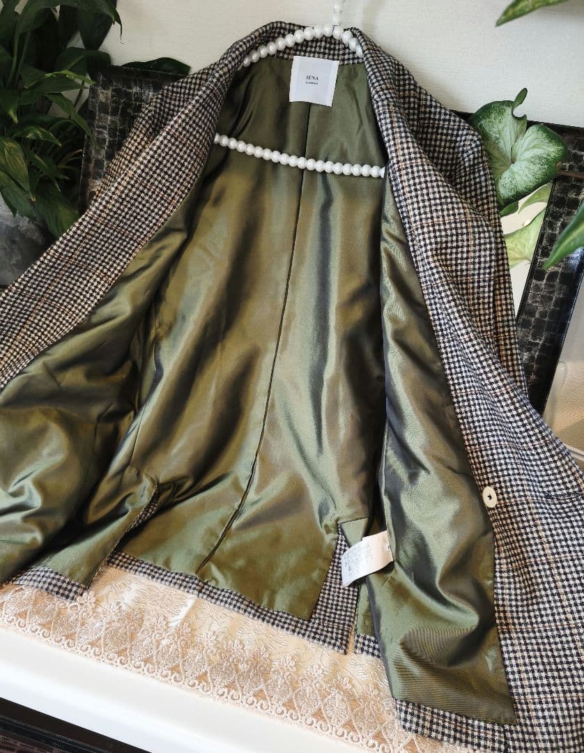 IENA　テーラードジャケット　チェック ダブル