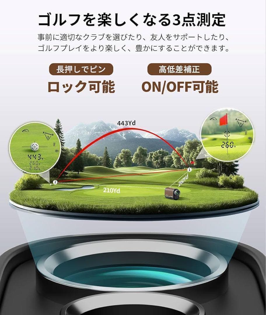 【新品未使用】ゴルフレーザー距離計　3点間距離 専用ケース付き