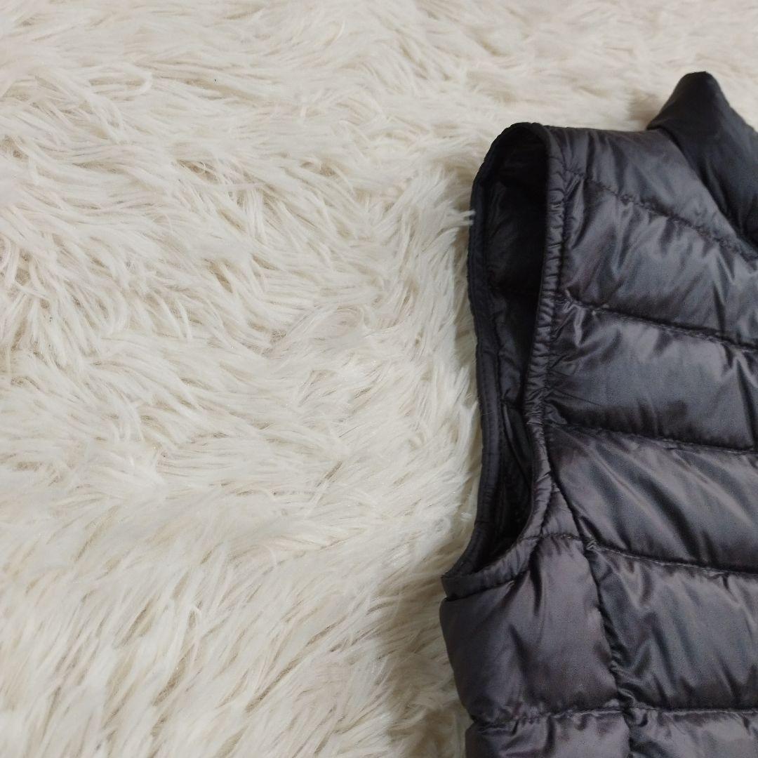 18382✨ MONCLER LIANE ライトダウンベスト 黒 ワッペンロゴ