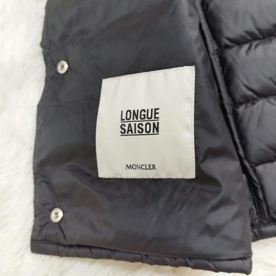 18382✨ MONCLER LIANE ライトダウンベスト 黒 ワッペンロゴ