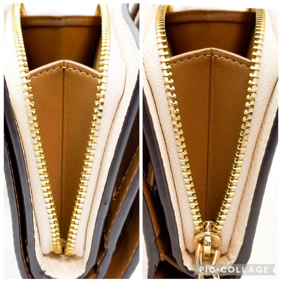 ♡美品♡ COACH コーチ 2つ折り財布 ホワイト系 レザー
