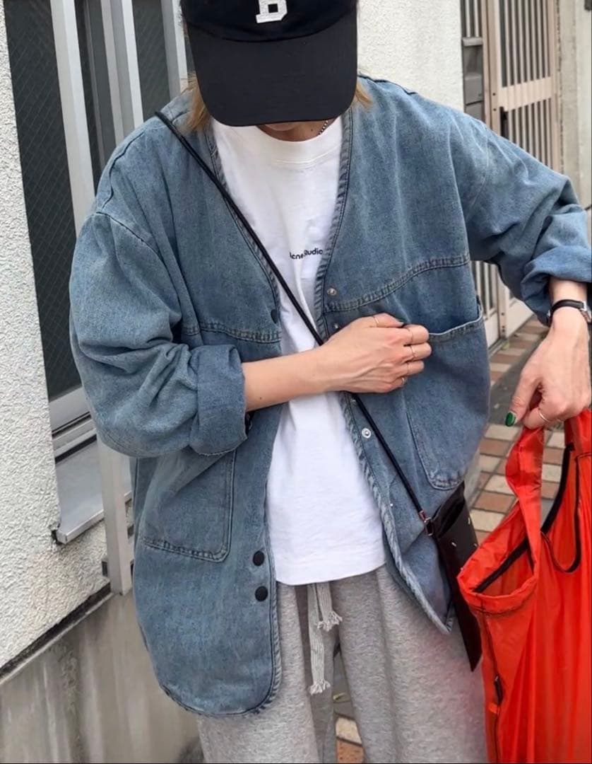 ジャケット・アウター ARULLE v-collar denim jacket
