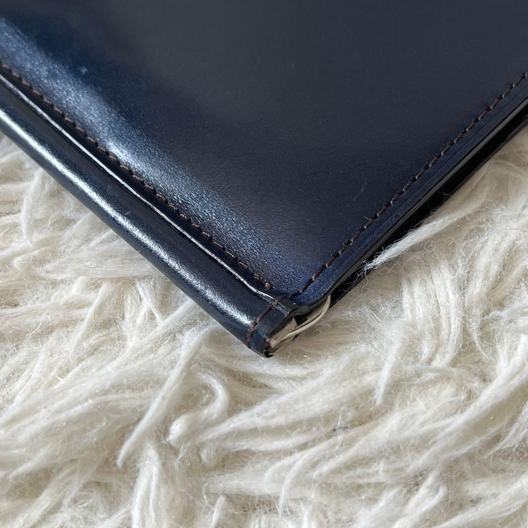 未使用級✨CYPRIS キプリス　マネークリップシェルコードバン　ネイビー