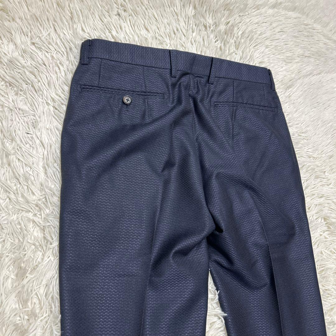 MEN’S TENORAS スリーピース　ビジネススーツ　ヘリンボーン　ネイビー