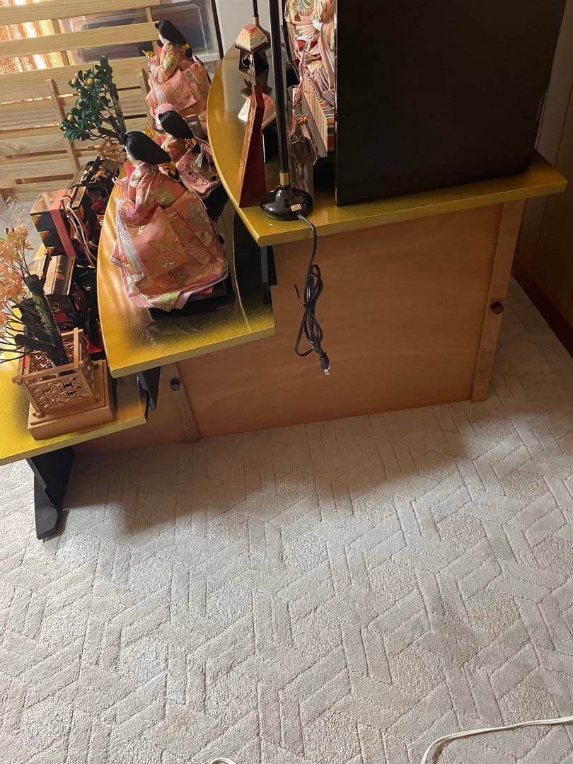 豪華な雛人形セット　三段　本金蒔絵　☆美品☆