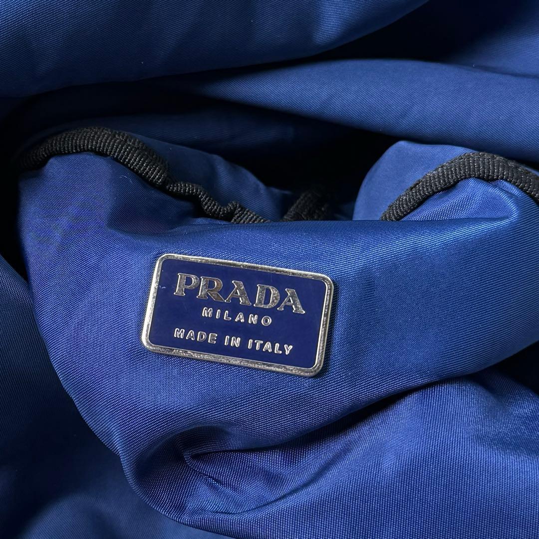 《入手困難》プラダ ボンサック ドラムバッグ サコッシュ 三角ロゴ ブルー 大型