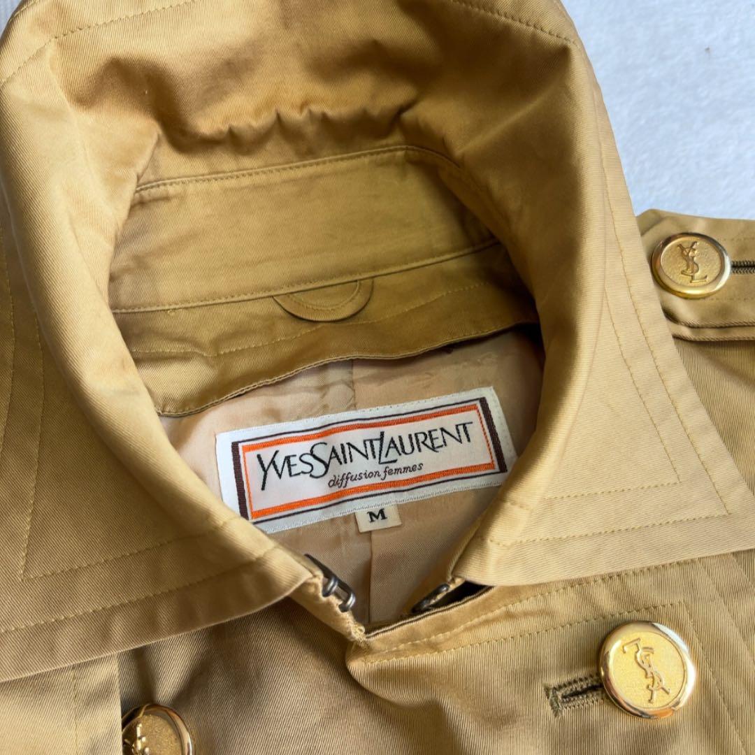 Yves Saint Laurent 金ボタン トレンチコート ベージュ　ダブル