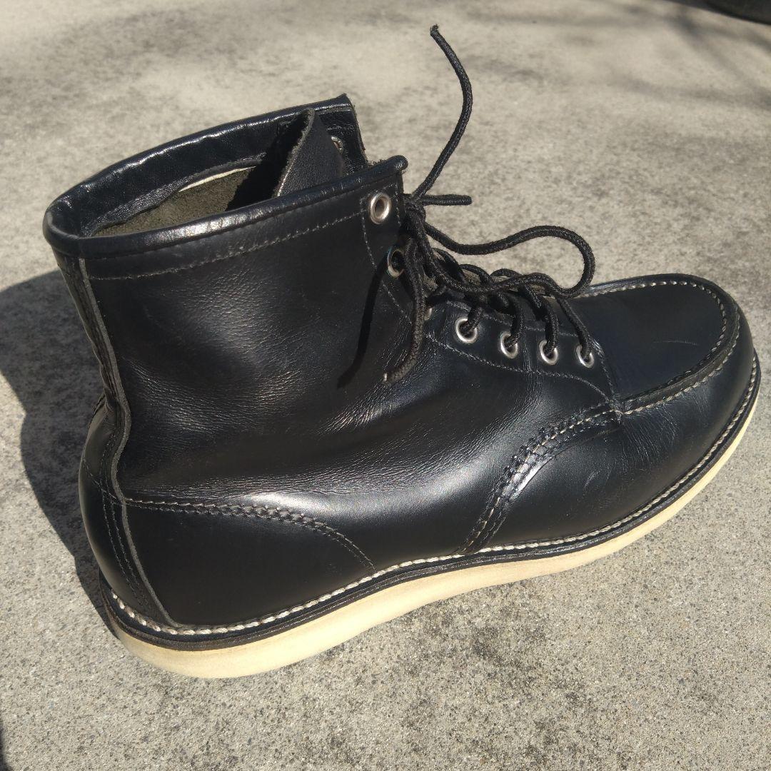 黒レザー ハイカット ワークブーツ