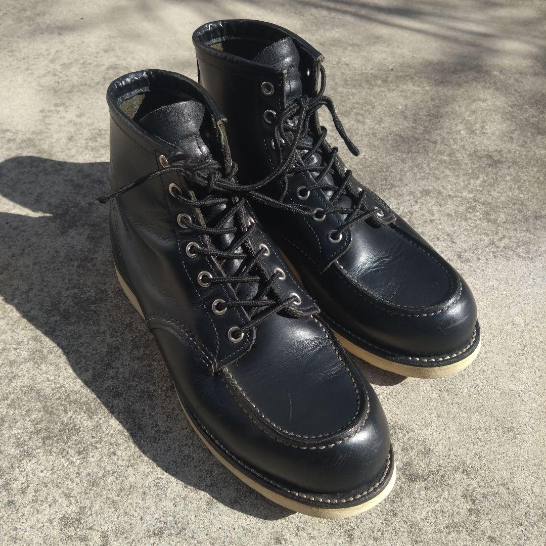 黒レザー ハイカット ワークブーツ