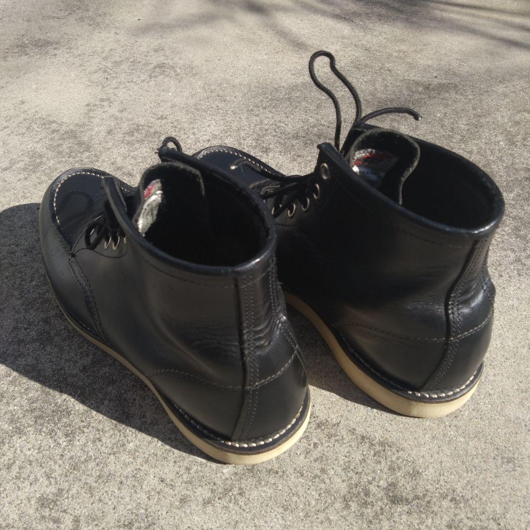 黒レザー ハイカット ワークブーツ