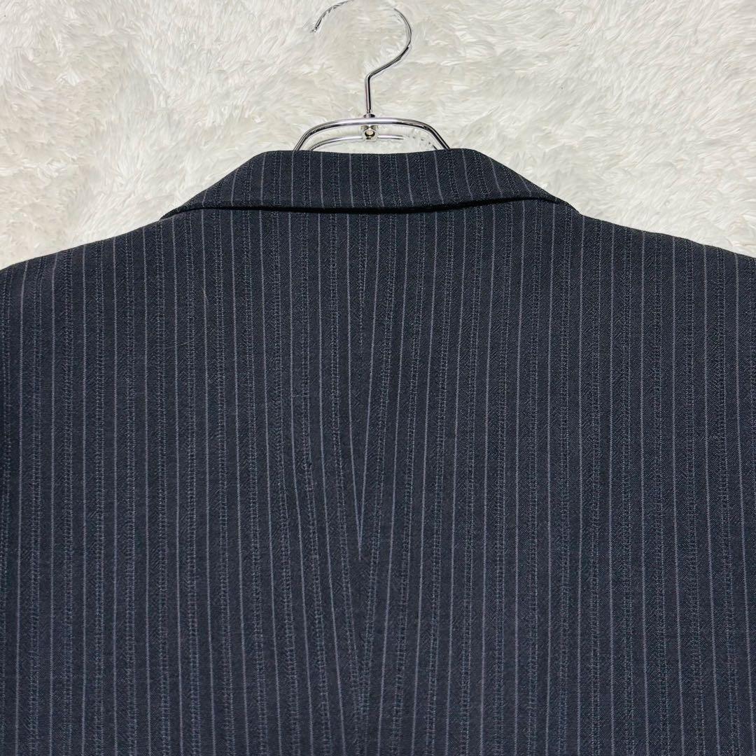 希少 VERSACE セットアップ シングル スーツ ネイビー ストライプ XL