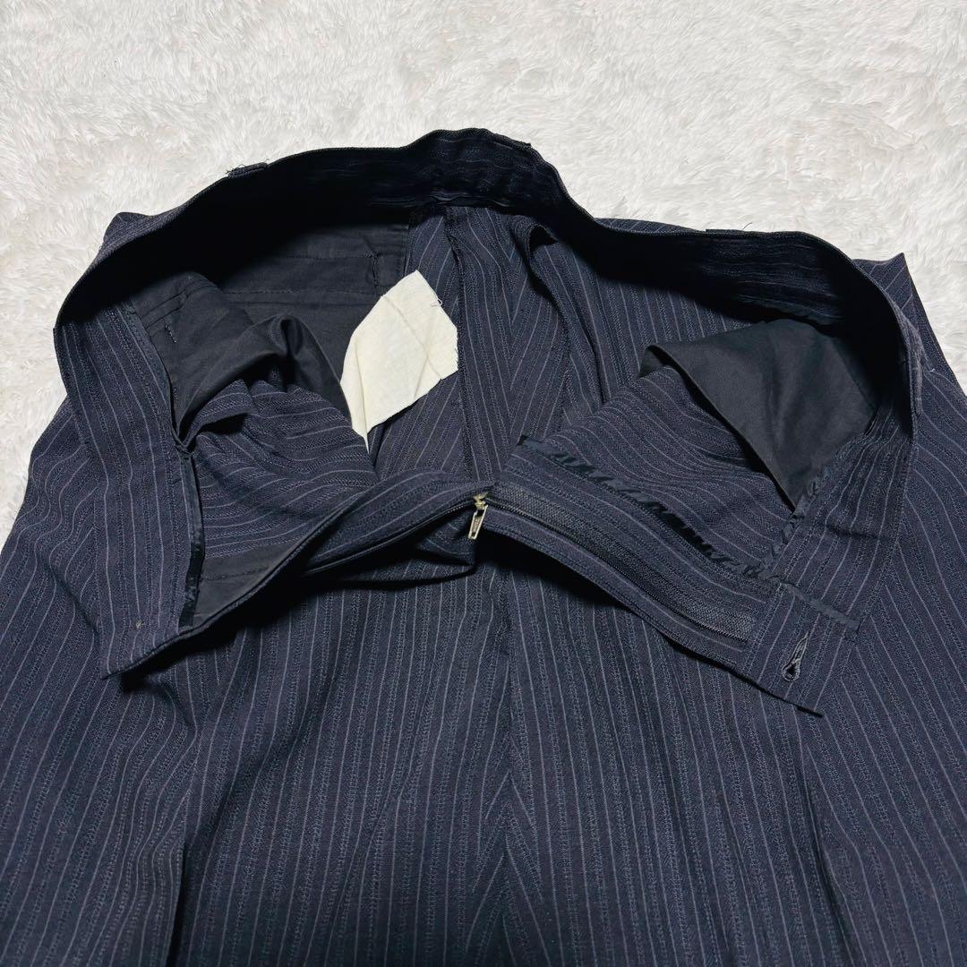 希少 VERSACE セットアップ シングル スーツ ネイビー ストライプ XL