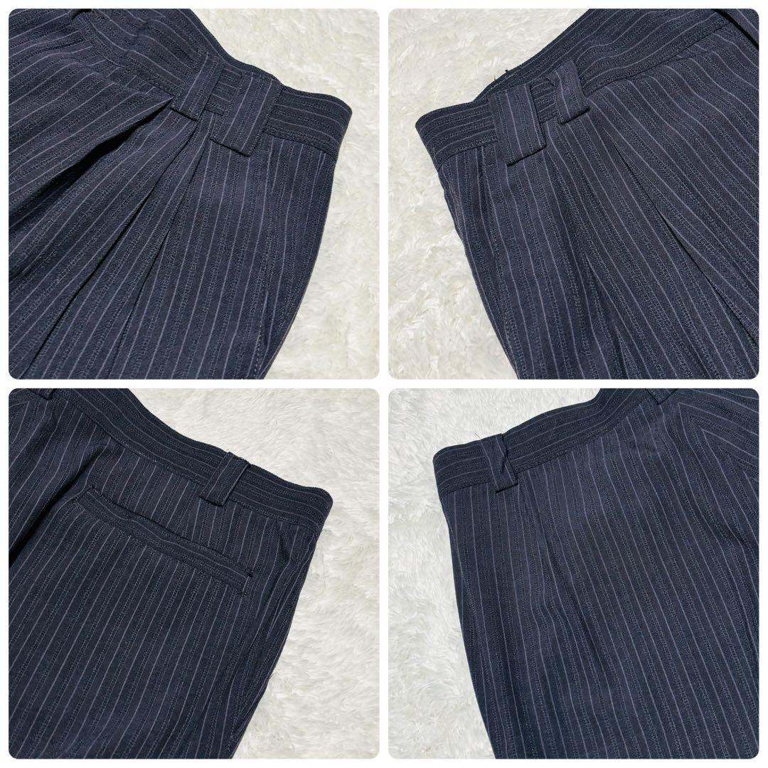 希少 VERSACE セットアップ シングル スーツ ネイビー ストライプ XL