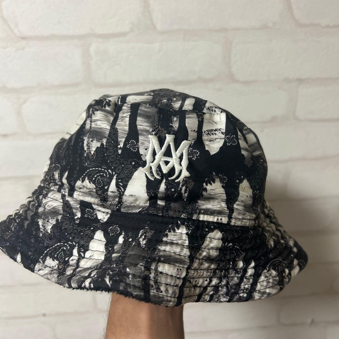 Amiri バケットハット 黒 タイダイ柄
