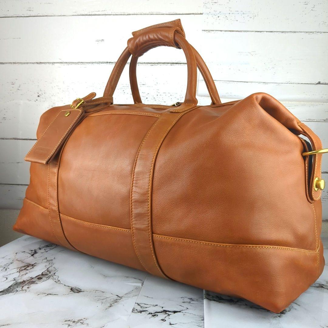 【美品】コーチ☆大容量　ドイツホック　ボストンバッグ　旅行　トラベル　キャメル