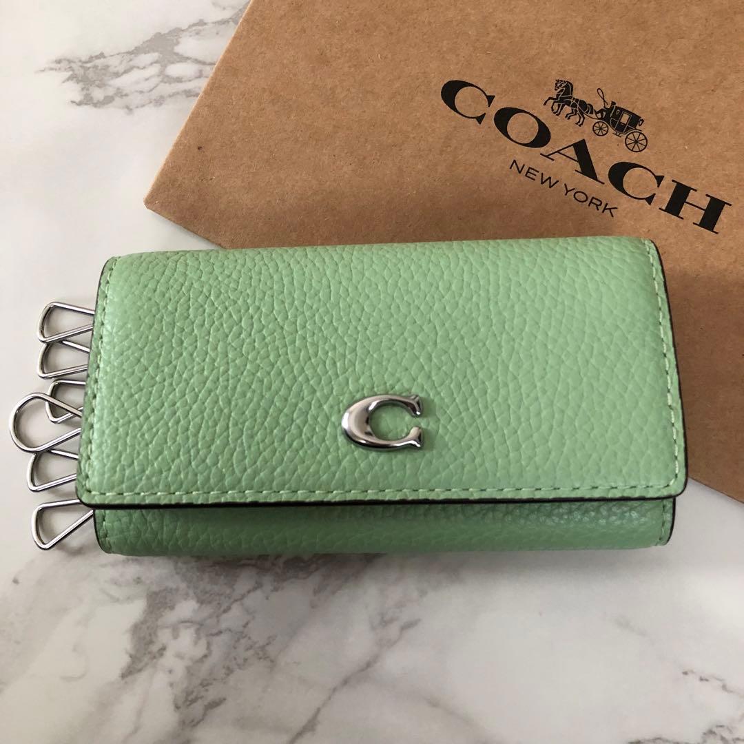 新品未使用 COACH コーチ キーケース 緑 完売品 ペールピスタチオ