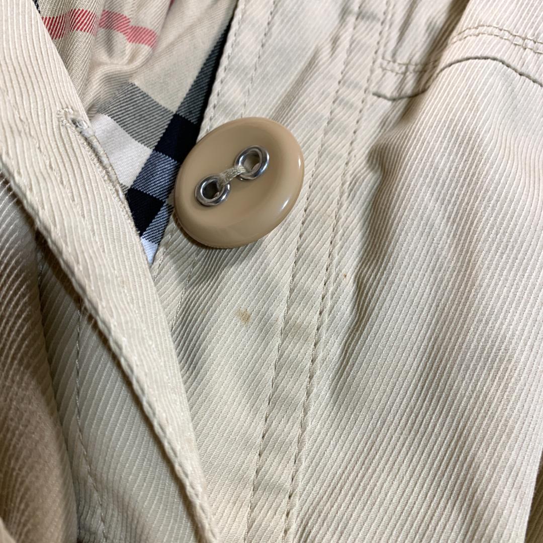 バーバリーブルーレーベル ノバチェック トレンチコート フレア 38 リボン