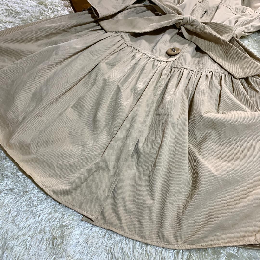 バーバリーブルーレーベル ノバチェック トレンチコート フレア 38 リボン