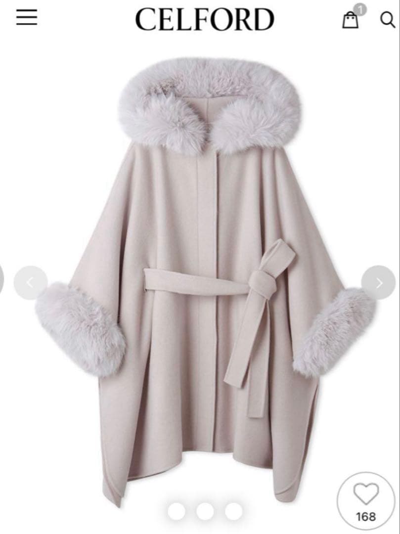 【美品】CELFORD セルフォード ファーポンチョコート