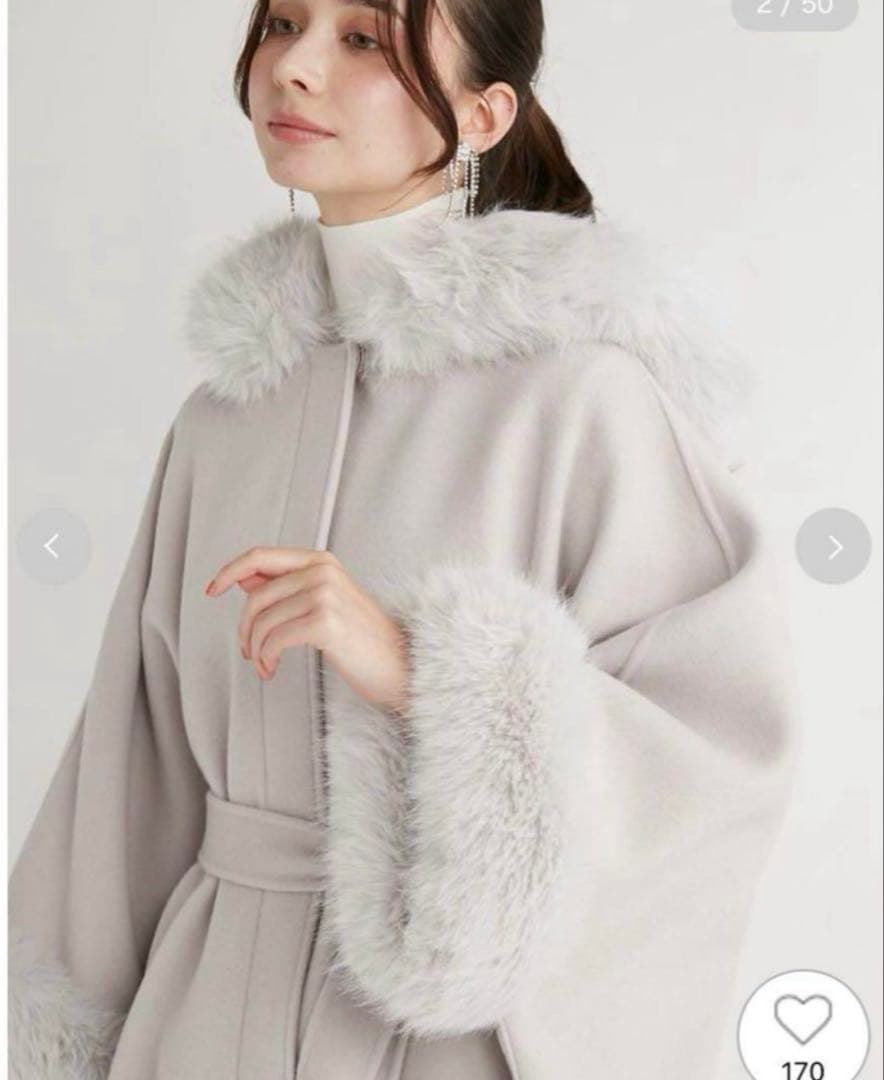 【美品】CELFORD セルフォード ファーポンチョコート