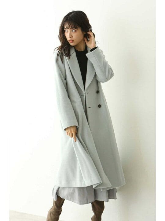 ジルバイジルスチュアート　ライトモッサチェスターコート　サックスブルー