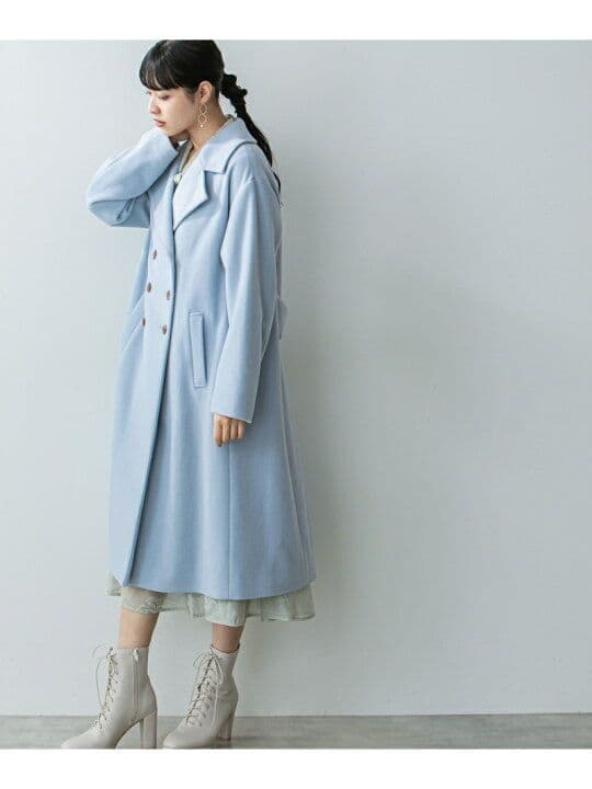 ジルバイジルスチュアート　ライトモッサチェスターコート　サックスブルー