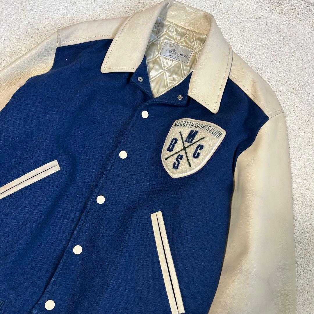 MACBETH マクベス 袖革スタジャン　AOYAMAモデル　90年代　Lサイズ