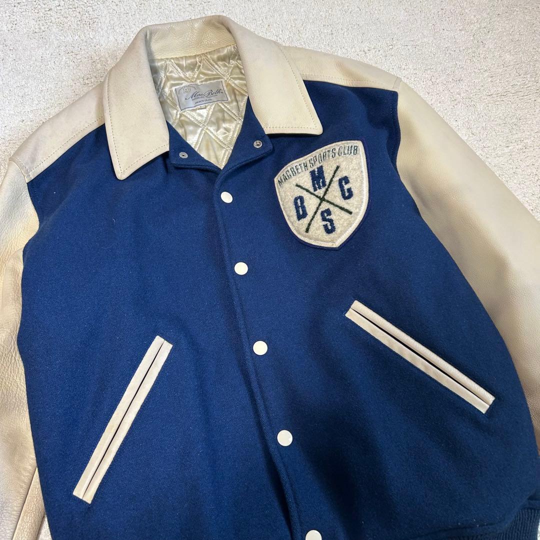 MACBETH マクベス 袖革スタジャン　AOYAMAモデル　90年代　Lサイズ