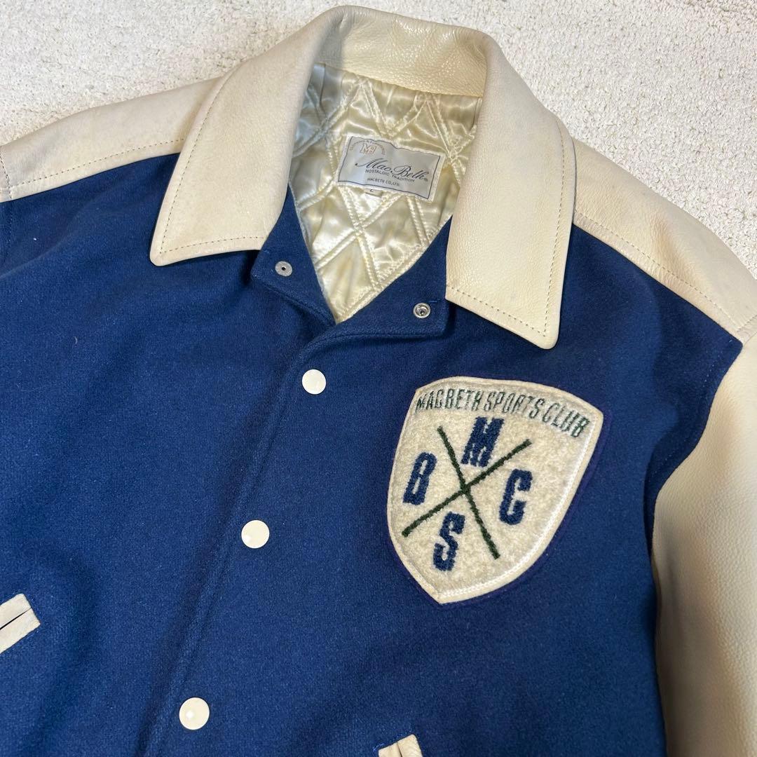 MACBETH マクベス 袖革スタジャン　AOYAMAモデル　90年代　Lサイズ