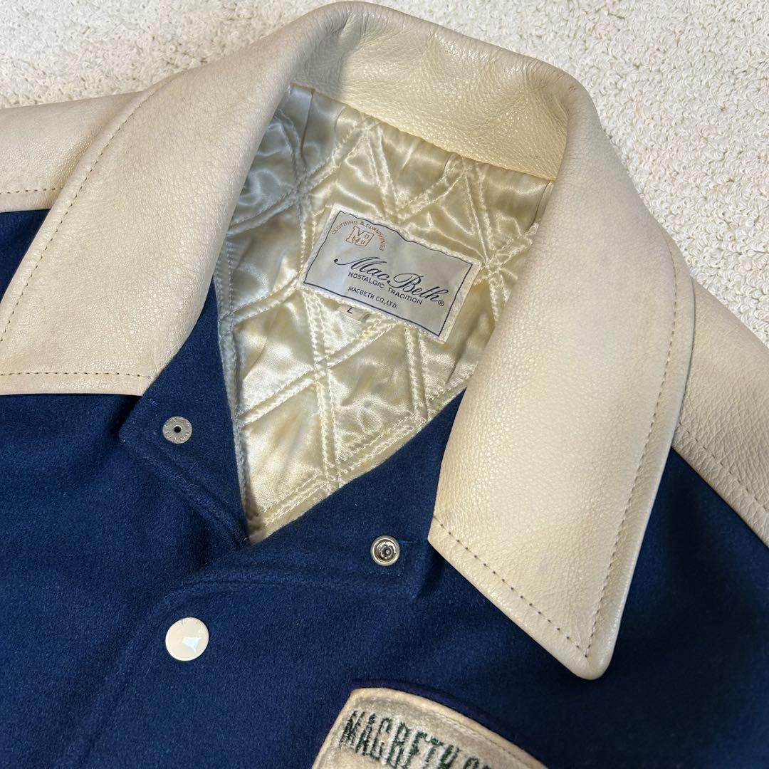 MACBETH マクベス 袖革スタジャン　AOYAMAモデル　90年代　Lサイズ