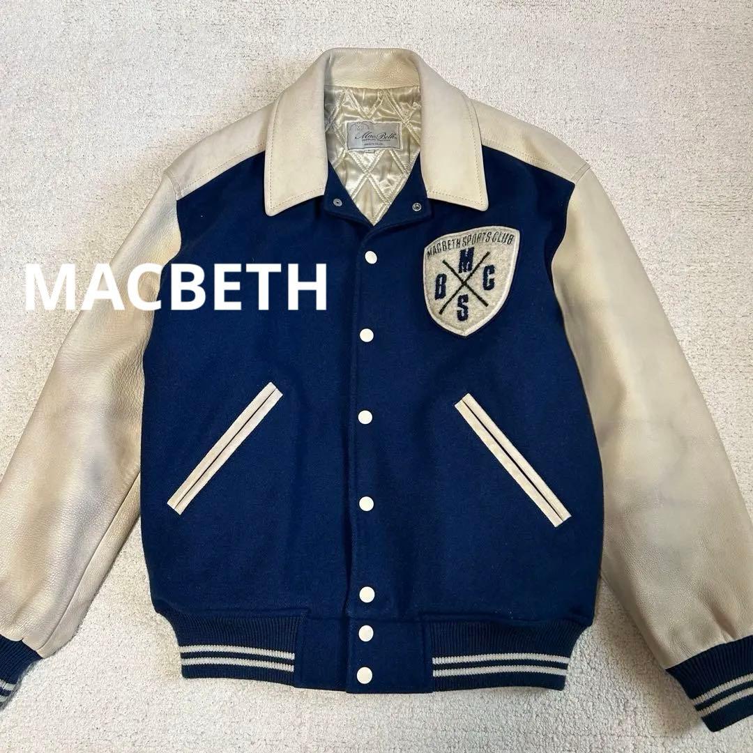 MACBETH マクベス 袖革スタジャン　AOYAMAモデル　90年代　Lサイズ