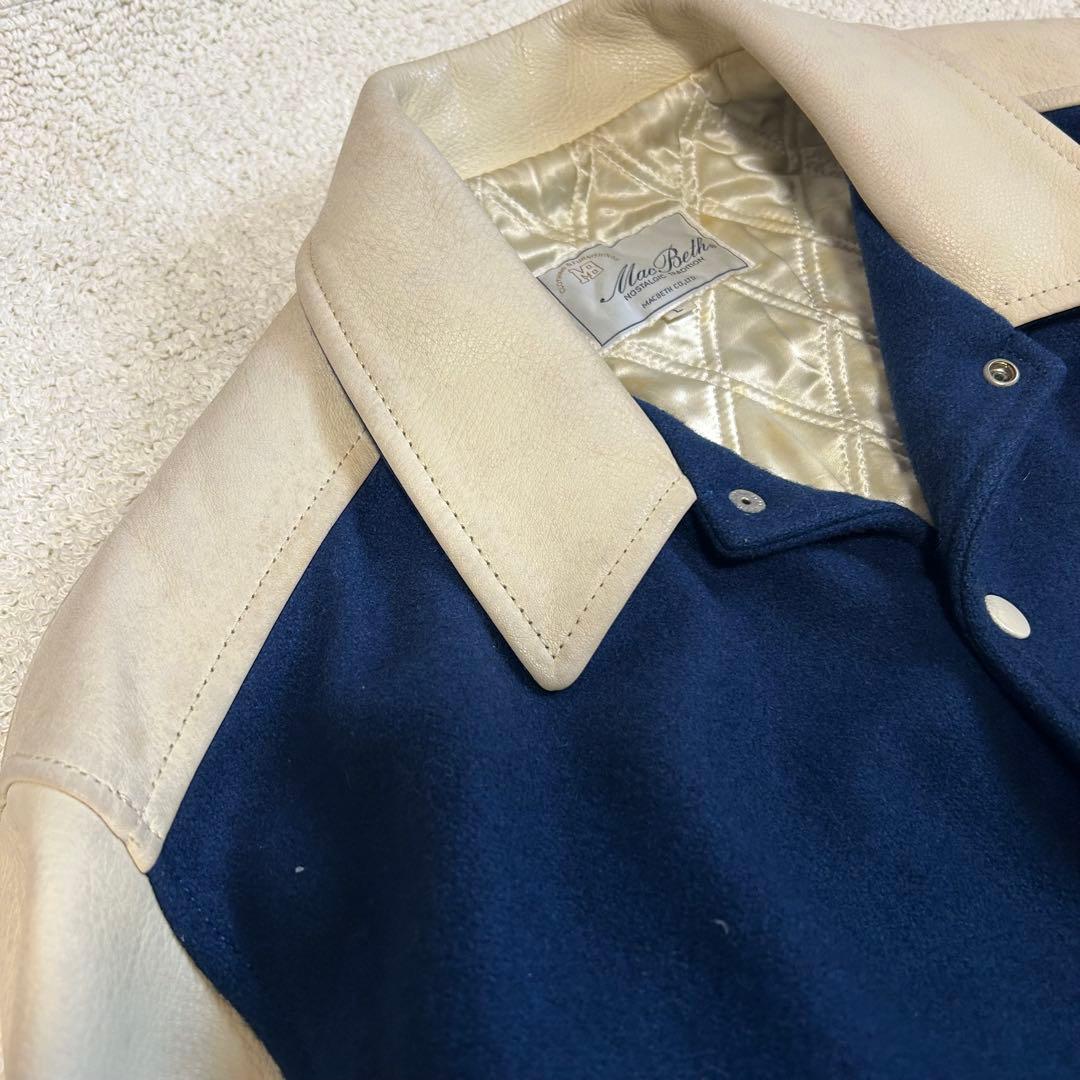 MACBETH マクベス 袖革スタジャン　AOYAMAモデル　90年代　Lサイズ