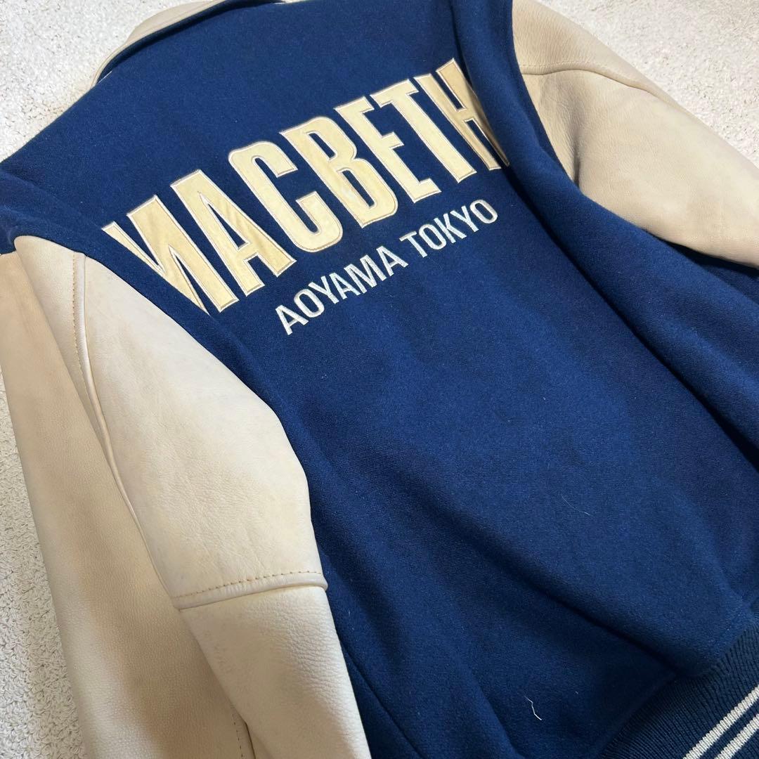 MACBETH マクベス 袖革スタジャン　AOYAMAモデル　90年代　Lサイズ