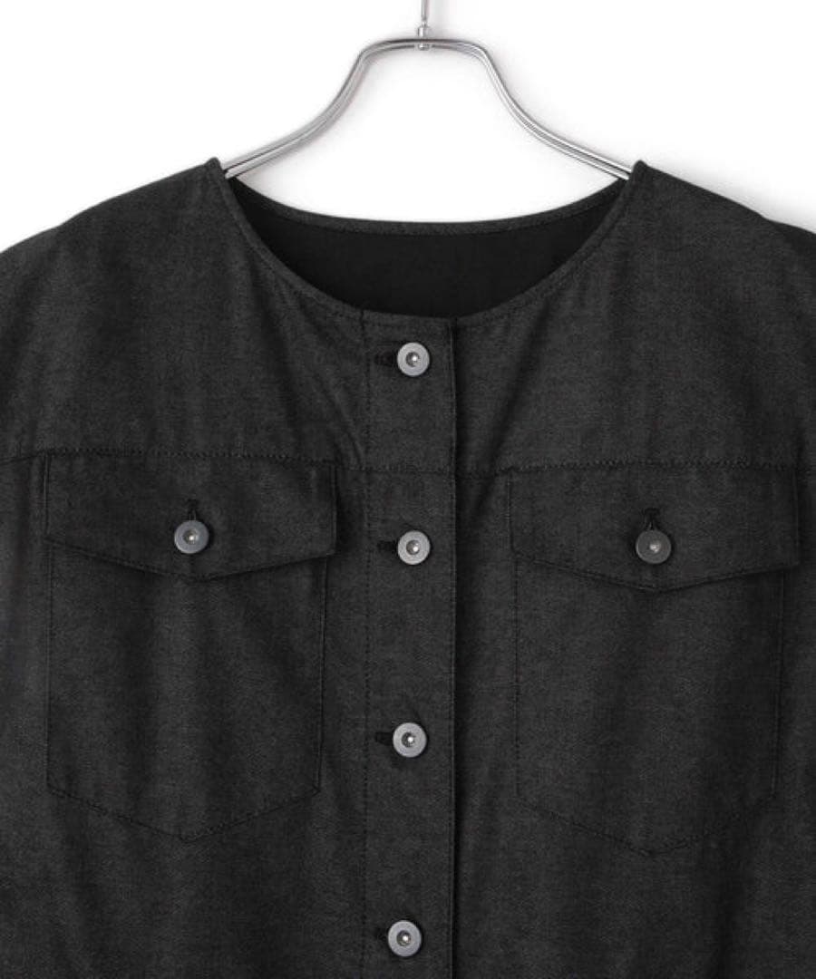 ADAM ET ROPE ノーカラースリーブオールインワン