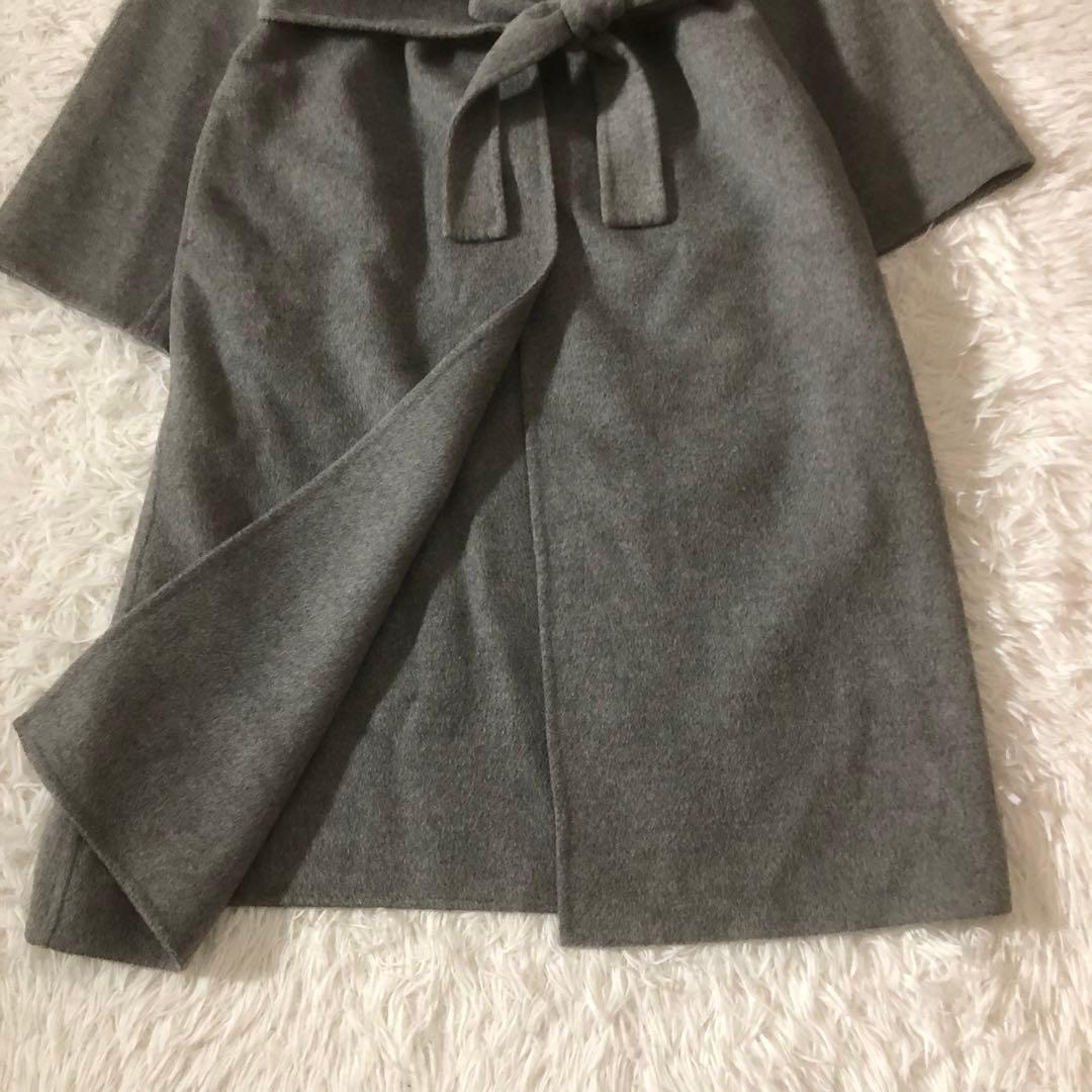 極美品 スピックアンドスパン ショールカラーリバーコート ロング ベルト