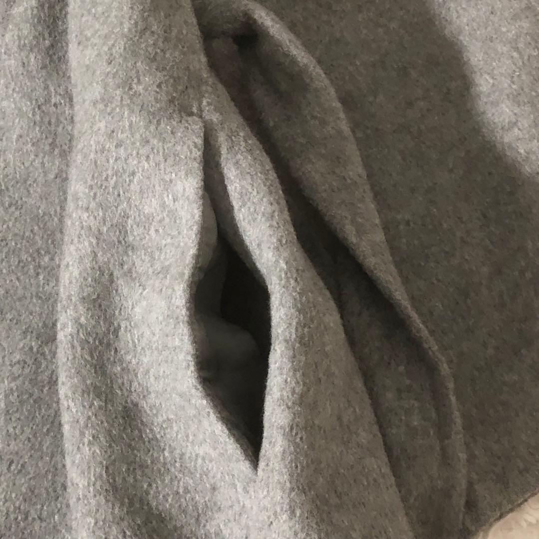 極美品 スピックアンドスパン ショールカラーリバーコート ロング ベルト