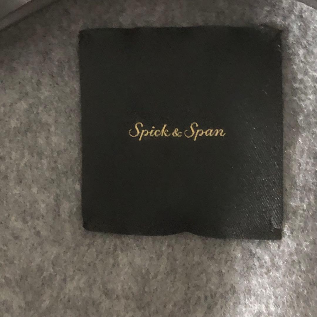 極美品 スピックアンドスパン ショールカラーリバーコート ロング ベルト