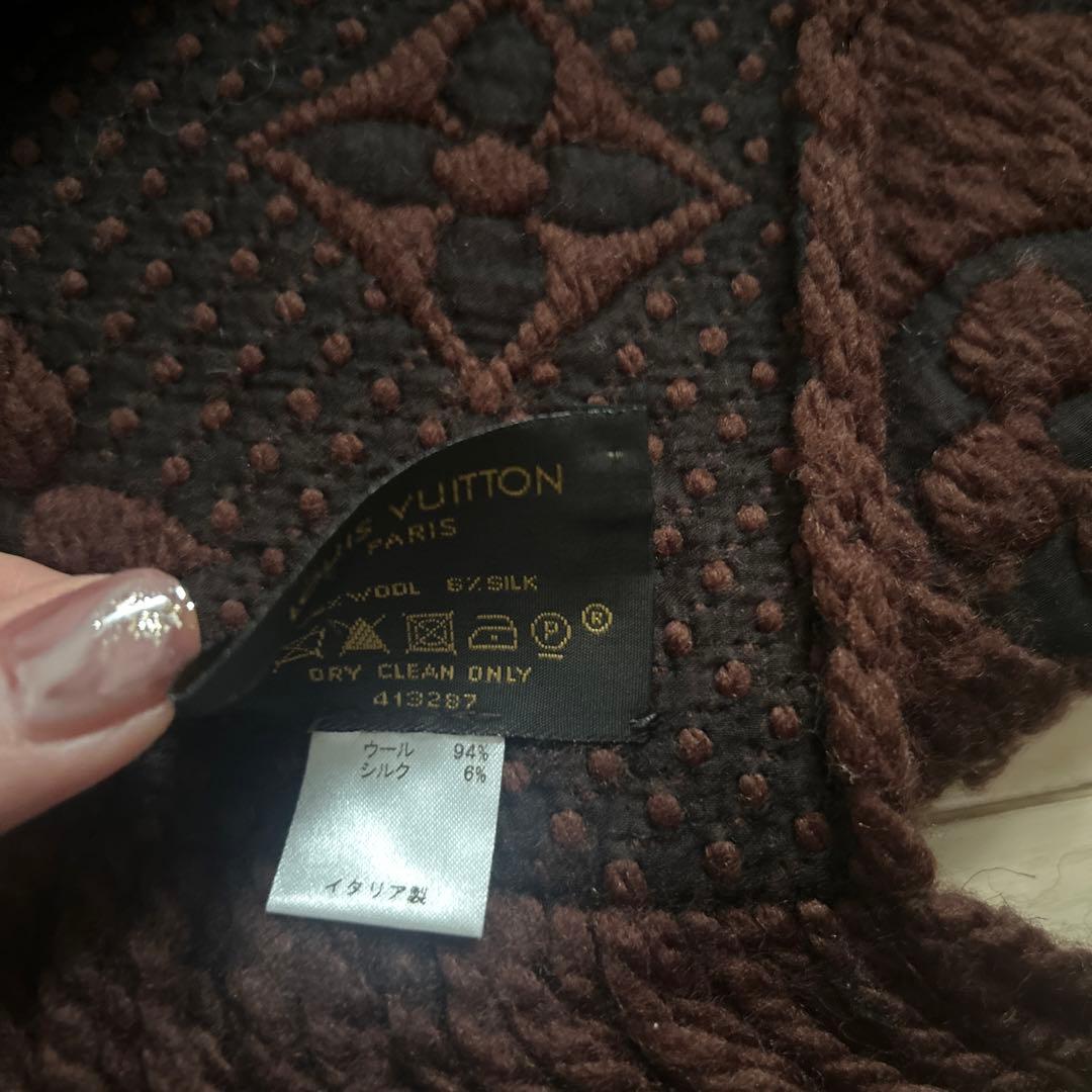ルイヴィトン　ブラウン 茶　モノグラムマフラー