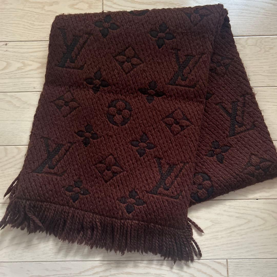 ルイヴィトン　ブラウン 茶　モノグラムマフラー