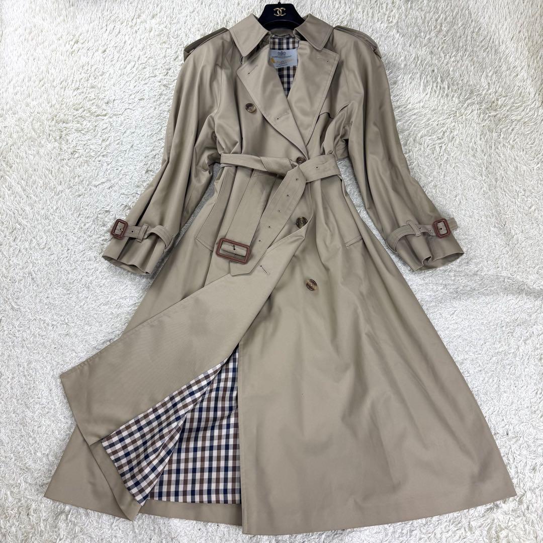 極美品★アクアスキュータム トレンチコート 英国製 大きいサイズ 3XL相当