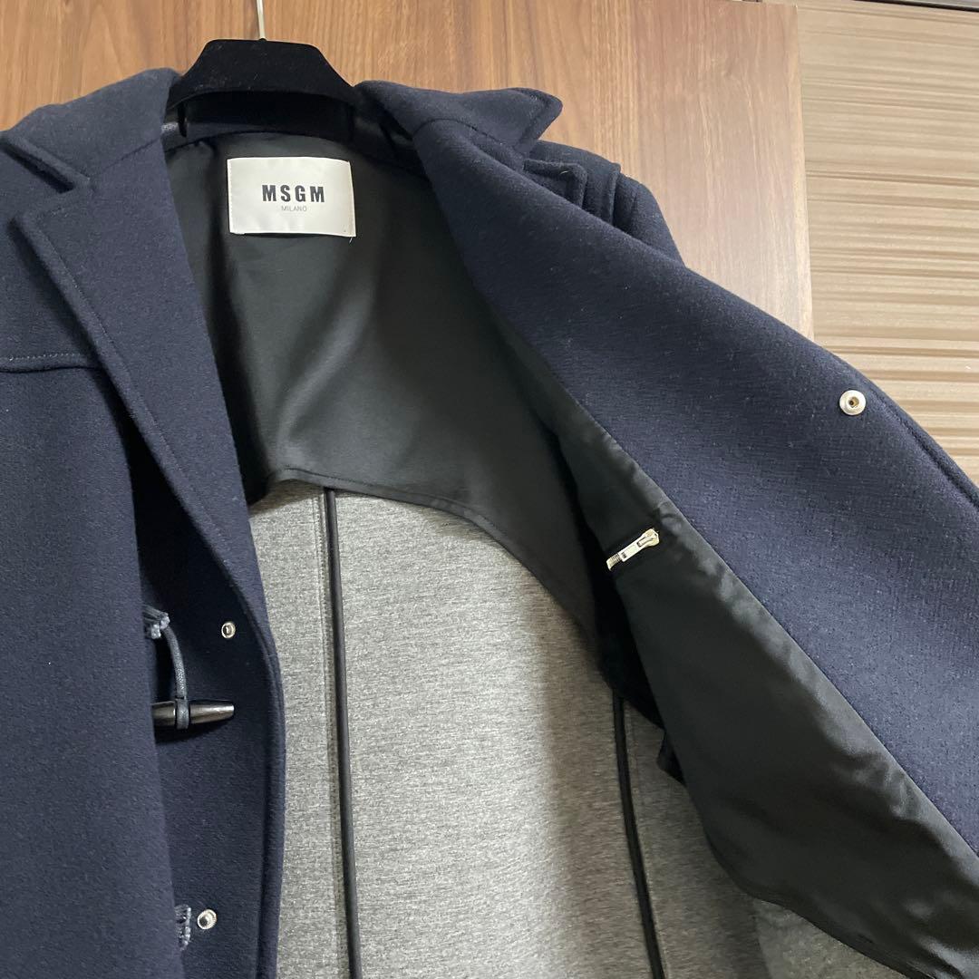 MSGM ネイビー ダッフルコート ウール