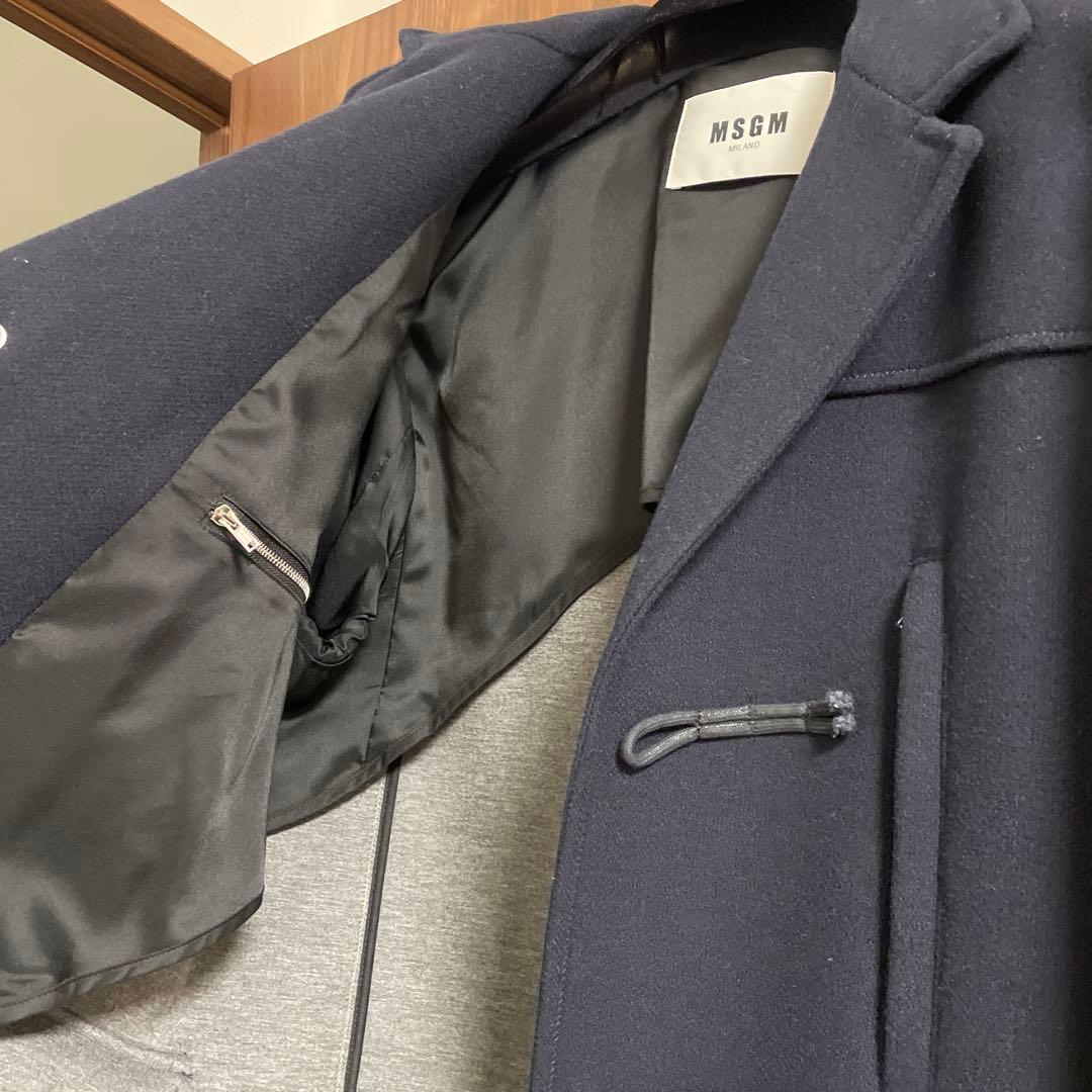 MSGM ネイビー ダッフルコート ウール