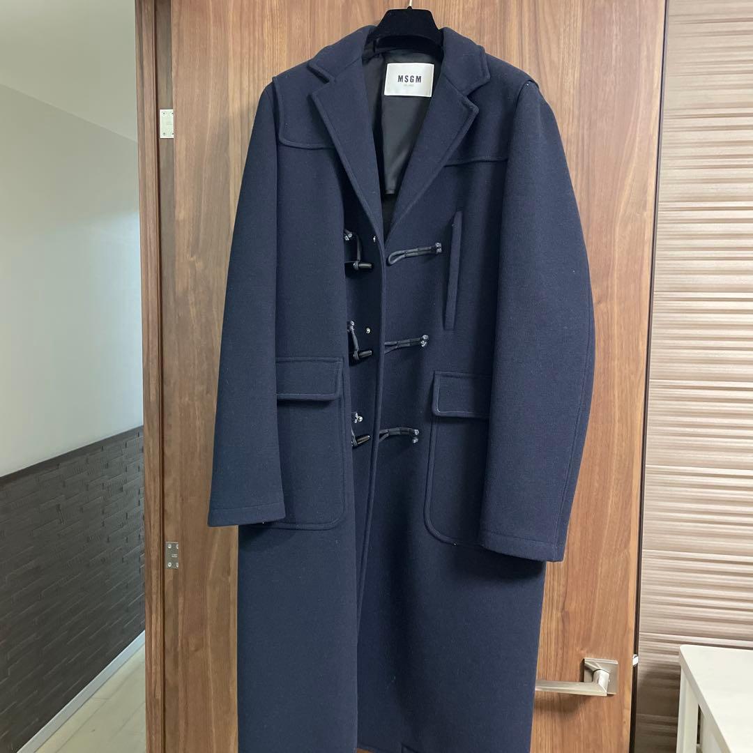 MSGM ネイビー ダッフルコート ウール
